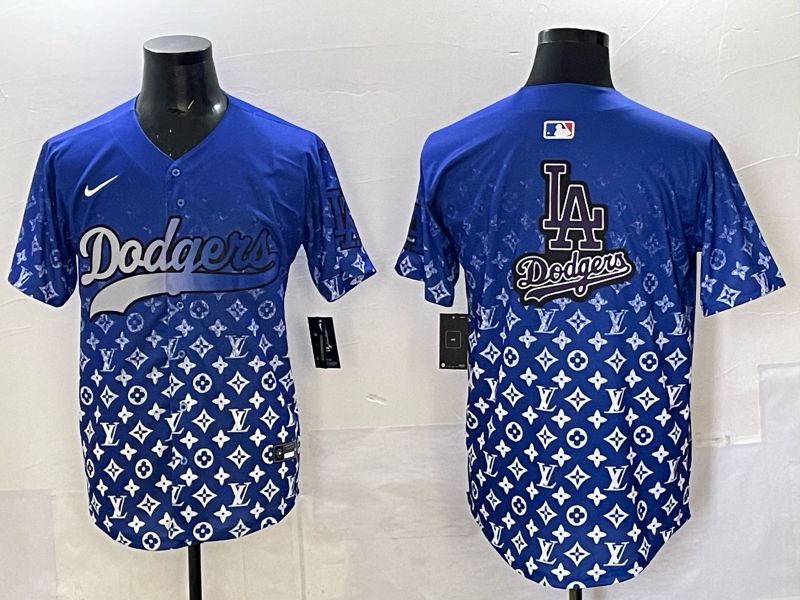 Men Los Angeles Dodgers Blank Blue Nike 2025 MLB jersey 010
